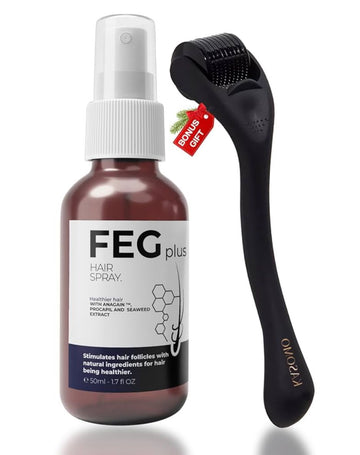 بخاخ FEG Plus لنمو الشعر مع ديرما رولر - مضاد لتساقط الشعر للرجال والنساء